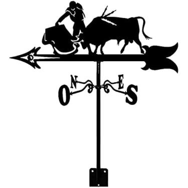 Imagem de Cata-vento Tradicional, Cata-vento Preto Vintage Indicador De Direção Do Vento Oco Para Decoração De Prado De Telhado De Jardim Ao Ar Livre Cata-vento,Estilo1,Collector88