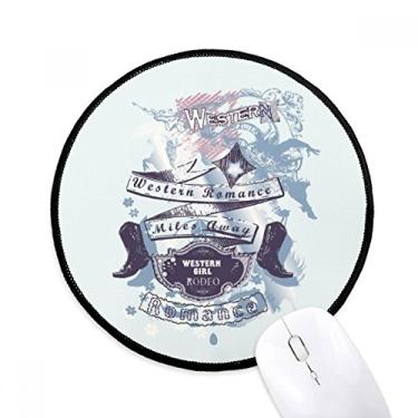 Imagem de DIYthinker Romance Sapatos de salto alto padrão de flores mousepad desktop escritório tapete redondo para computador