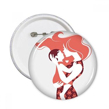 Imagem de Broche redondo com estampa de afeto de família mãe criança emblema acessório decoração 5 peças