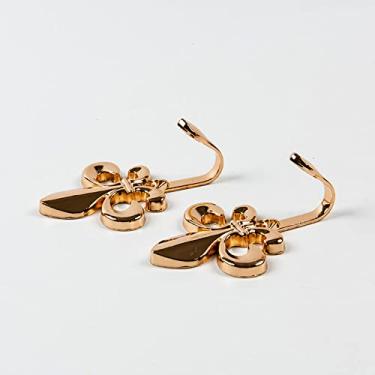 Imagem de Simples chapeamento de liga de zinco para cortina de foguete gancho de parede gancho de parede acessórios de cortina, dourado, 2 PCS