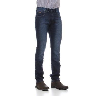 Imagem de Calça Jeans Masculina Regular Azul Com Elastano Wrangler 31437
