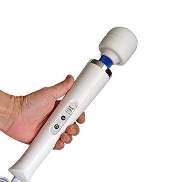 Imagem de Estimulador de Clitóris Feminino Prazer Sexual Varinha Mágica Magic Wand para Casais Mulheres Potente Elétrico Bivolt Silencioso Silicone Medicinal Aveludado (Branco)