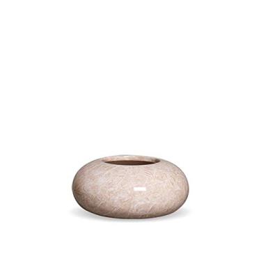 Imagem de Cachepot Redondo P Bege Decoração Em Cerâmica Marmorizada Petra