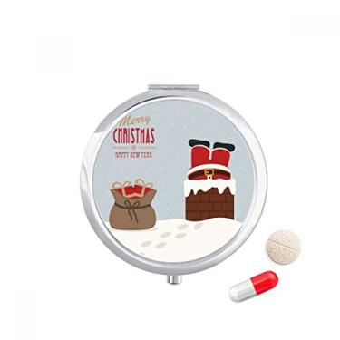 Imagem de Caixa de comprimidos de ano novo Papai Noel, caixa de armazenamento de medicamentos dispensador de recipiente