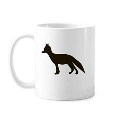 Imagem de Caneca de porcelana de café de cerâmica preta com desenho de animal fofo