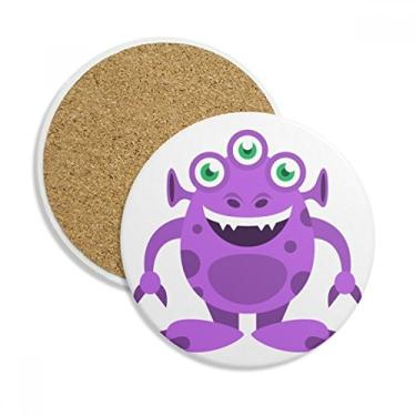 Imagem de Caneca de porta-copos alienígena roxa do monstro alienígena da Universo com pedra absorvente de proteção de mesa