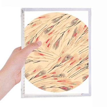 Imagem de Caderno de grafite natural japonês com estampa de folhas soltas e diário recarregável