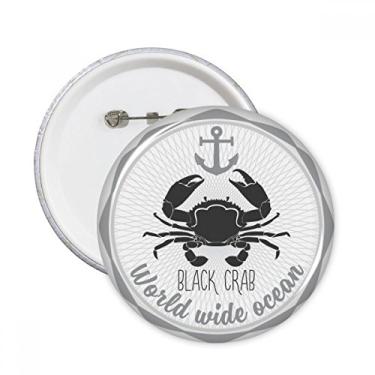 Imagem de Esboço de caranguejo padrão de organismo marinho pinos redondos distintivo decoração de roupas 5 peças presente