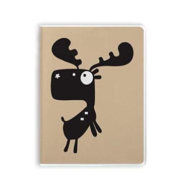 Imagem de Diário de capa macia com desenho animado de cervo animal Art Deco, presente moderno