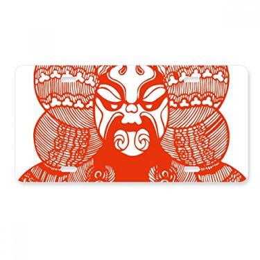 Imagem de DIYthinker Cabeça de ópera de Pequim, corte de papel, placa de licença chinesa, placa de automóvel, etiqueta de aço inoxidável