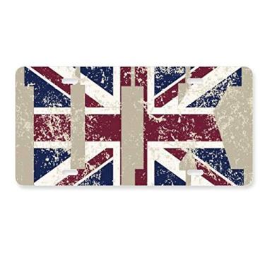Imagem de DIYthinker Placa de carro da bandeira da Union Jack do Rei de Londres, Reino Unido, acessório de aço inoxidável