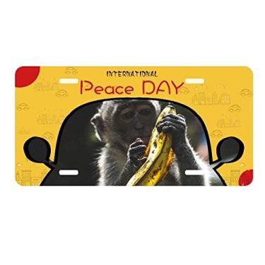 Imagem de DIYthinker Placa de licença de macaco animal organismo terrestre etiqueta decoração de carro dia da paz