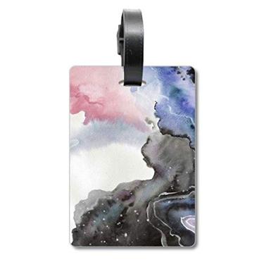 Imagem de Tinta, aquarela, sombreamento, abstrata, mala, etiqueta de bagagem, cartão de bagagem, etiqueta de Scutcheon