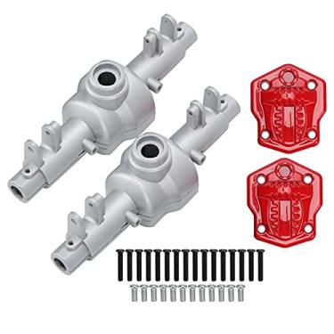 Imagem de Carcaça do eixo RC, 10,9 x 3,5 cm Carcaça do eixo dianteiro e traseiro RC para peças de atualização de rastreadores MN86 1/12 RC (prata)