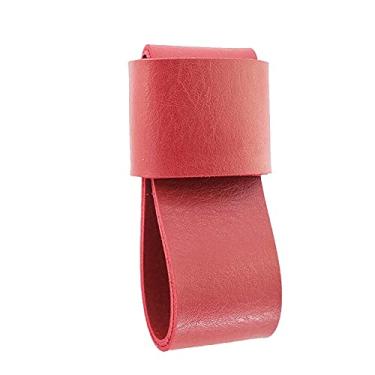 Imagem de Puxador Dori 1f - Textura de Couro - Cor Vermelho