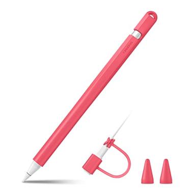 Imagem de Fintie Capa de silicone compatível com Apple Pencil 1ª geração, capa de caneta ultraleve, suporte protetor macio com 2 capas de ponta e cabo adaptador de cabo, melancia