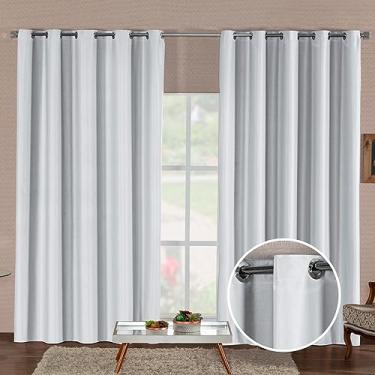 Imagem de Cortina 100% Blackout Tecido Trama Dupla Premium (Branco, 280x230)