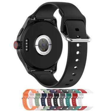 Imagem de MOTONG Pulseira de substituição compatível com TicWatch Pro 5 – Pulseira de substituição de silicone de 24 mm compatível com TicWatch Pro 5 (silicone preto)