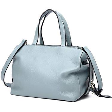 Imagem de ChrisK ChrisK bolsa de lona carteira de viagem feminina bolsa de couro moda elegante bolsa de ombro feminina bolsa mensageiro clássica bolsa feminina (cor: azul claro, tamanho: tamanho único)