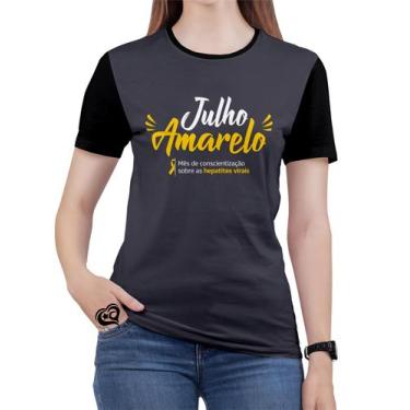Imagem de Camiseta Julho Amarelo Feminina Blusa - Alemark