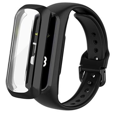 Imagem de MOTONG Capa protetora transparente para PC Samsung Galaxy Fit 2 SM-R220 - Capa protetora de PC de cobertura total para Samsung Galaxy Fit 2 SM-R220 (PC preto)