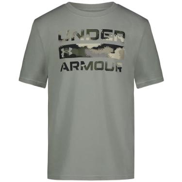 Imagem de Under Armour Camiseta de manga curta para meninos ao ar livre, gola redonda, Grove Dissolve Camo, GG