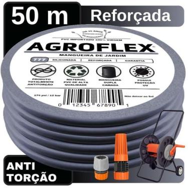 Imagem de Mangueira De Jardim Agroflex 50M Com Carrinho Tramontina