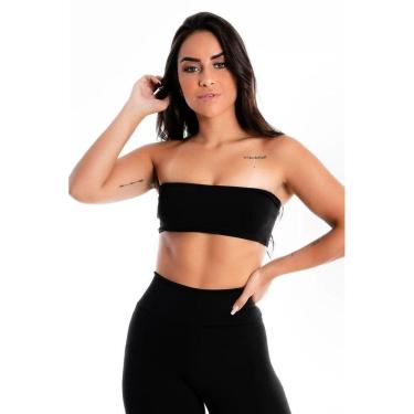 Imagem de Cropped Preto Tomara que Caia Liso | REF: LX309