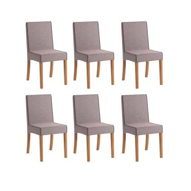 Imagem de Conjunto 6 Cadeiras Para Sala De Jantar Barcelona Capuccino