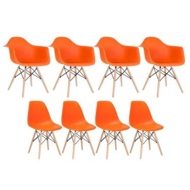 Imagem de Kit 4 Cadeiras Eames Daw Com Braços + 4 Cadeiras Eiffel Dsw -