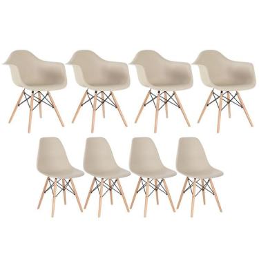 Imagem de Kit 4 Cadeiras Eames Daw Com Braços + 4 Cadeiras Eiffel Dsw