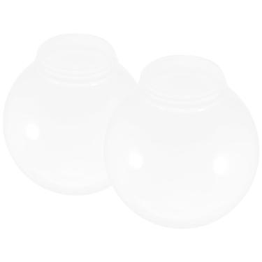 Imagem de HOLIDYOYO 2 peças de lâmpada de acrílico branco poste globo lâmpada de parede globo de plástico redondo globos de luz de substituição capas de abajur abertura de linha bola abajur abajur 20 cm