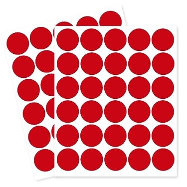 Imagem de Yeachlaing Etiquetas redondas removíveis de 2,5 cm de código de cor, etiquetas de preço de venda de garagem, etiquetas de preço em branco, venda de quintal, adesivos de ponto circular, removíveis, graváveis, não borradas (pacote com 1050, vermelho)