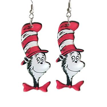 Imagem de Brincos de pingente de acrílico de madeira exclusivos, gatos, ratos, livro de queijo, gizes de cera, brincos engraçados, pingente leve, joia de volta às aulas, presente para estudantes, professores, Small, Zinco, Sem Pedra Preciosa