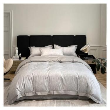 Imagem de Jogo de cama de luxo de 4 peças de algodão de fibra longa europeu capa de colcha de casal 1,8 m/2 m (cama E 1,8 m)