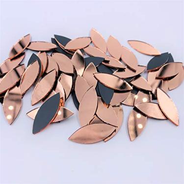 Imagem de CHENRUI 150 peças de espelhos espelhados em forma de pétala para artesanato em mosaico (ouro rosa)