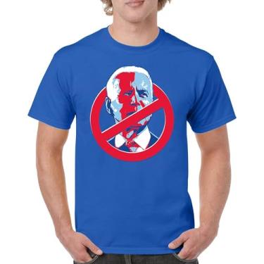 Imagem de Camiseta No Biden Anti Sleepy Joe Republican President Pro Trump 2024 MAGA FJB Lets Go Brandon Deplorable Camiseta masculina, Azul, GG