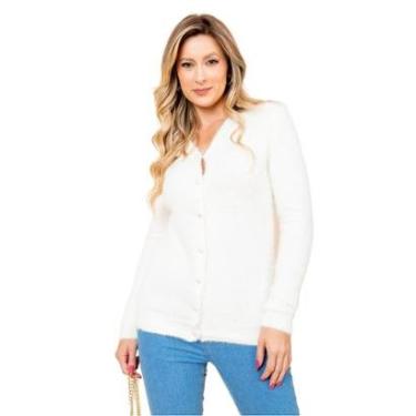 Imagem de Casaco Pelinho Alongado Botões Premium Tendência-Feminino