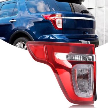 Imagem de YEQSHNG Conjunto de lâmpada traseira de luz traseira de lente clara vermelha LED compatível com Ford Explorer 2011 2012 2013 2014 2015 Ford Explorer lado esquerdo do motorista BB5Z13405C FO2800226