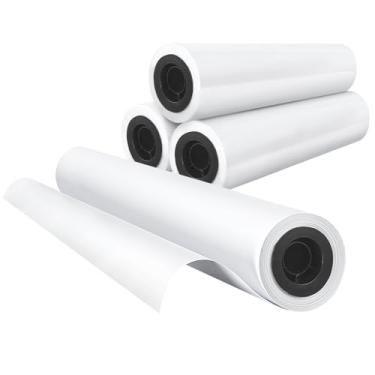 Imagem de Papel de plotter de 61 cm x 38 cm de largura, 4 rolos, rolos de ligação CAD Goefun de 9 kg em núcleo de 5 cm para impressão CAD em impressoras a jato de tinta