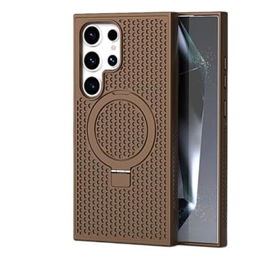 Imagem de Capa fosca para Samsung S24 S23 S22 Plus Ultra S23 FE Capa magnética para Samsung S23 Ultra 24 Plus à prova de choque, acessório para PC, marrom, para Samsung S22