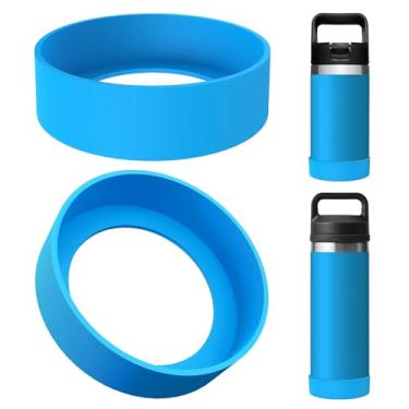 Imagem de Linkidea Pacote com 2 botas antiderramamento para garrafa de água compatível com YETI Rambler Jr. Garrafa infantil 340 g, garrafa 340 g/510 g, Yonder 567 g/740 g, protetor de silicone antiderrapante