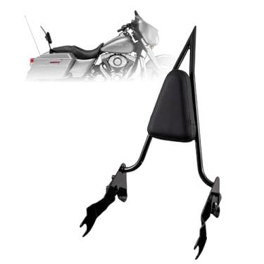 Imagem de Kinglemc Encosto de passageiro Sissy Bar ajustável com trava para Harley Touring Road King Street Glide Road Glide Electra Glide CVO FLHR FLHX FLHT FLTR (preto brilhante, para turnês 2009-2023)