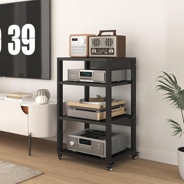 Imagem de Gabinete de componentes de áudio e vídeo móveis de 2/3/4/5 camadas, rack de áudio, suporte de mídia, suporte de TV de canto, racks e suportes de alta fidelidade, gabinete de rack de áudio pa