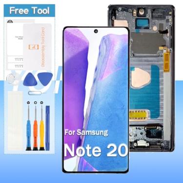 Imagem de Substituição de tela para Samsung Galaxy Note 20 5G /Note 20 4G SM-N981U, SM-N981A, SM-N981W, SM-N980 17.0 cm (OLED) LCD Display Digitalizador Touch Assembly Repair (preto com moldura)