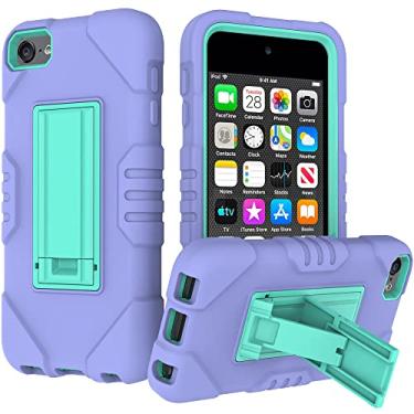 Imagem de Cyberowl Capa para iPod Touch 7 para crianças, capa com suporte para iPod Touch, antiarranhões, antiimpressões digitais, proteção resistente, à prova de choque, capa robusta para Apple iPod Touch