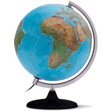 Imagem de Globo Geográfico Físico 30cm Iluminado LED - Tecnodidattica