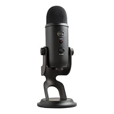 Imagem de Logitech for Creators Microfone USB Blue Yeti para jogos, streaming, podcasting, Twitch, YouTube, Discord, gravação para PC e Mac, 4 padrões polares, som de qualidade de estúdio, Plug & Play-Blackout