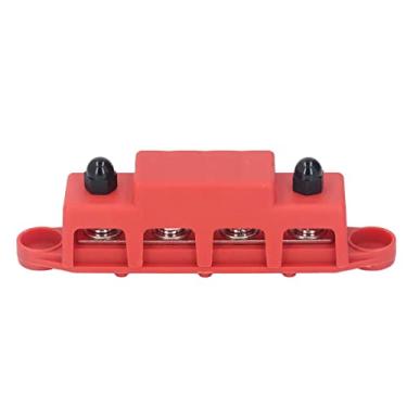 Imagem de 4 Módulo Resistente Barra do ônibus do Parafuso Prisioneiro M8, Caixa Barra do Bloco de Distribuição de Energia para RV 48VDC 250A (vermelho)