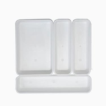Imagem de Conjunto 4 Organizadores de Gaveta Dasplast | Organizador Plástico Resistente | Modular e Versátil para Diversos Tipos de Gavetas | Ideal para Talheres, Maquiagem, Escritório, Acessórios e Utilidades